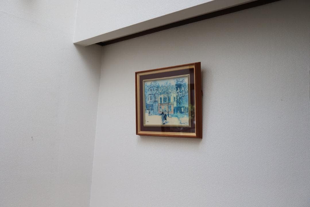 ユトリロ　リトグラフ木製フレーム付き