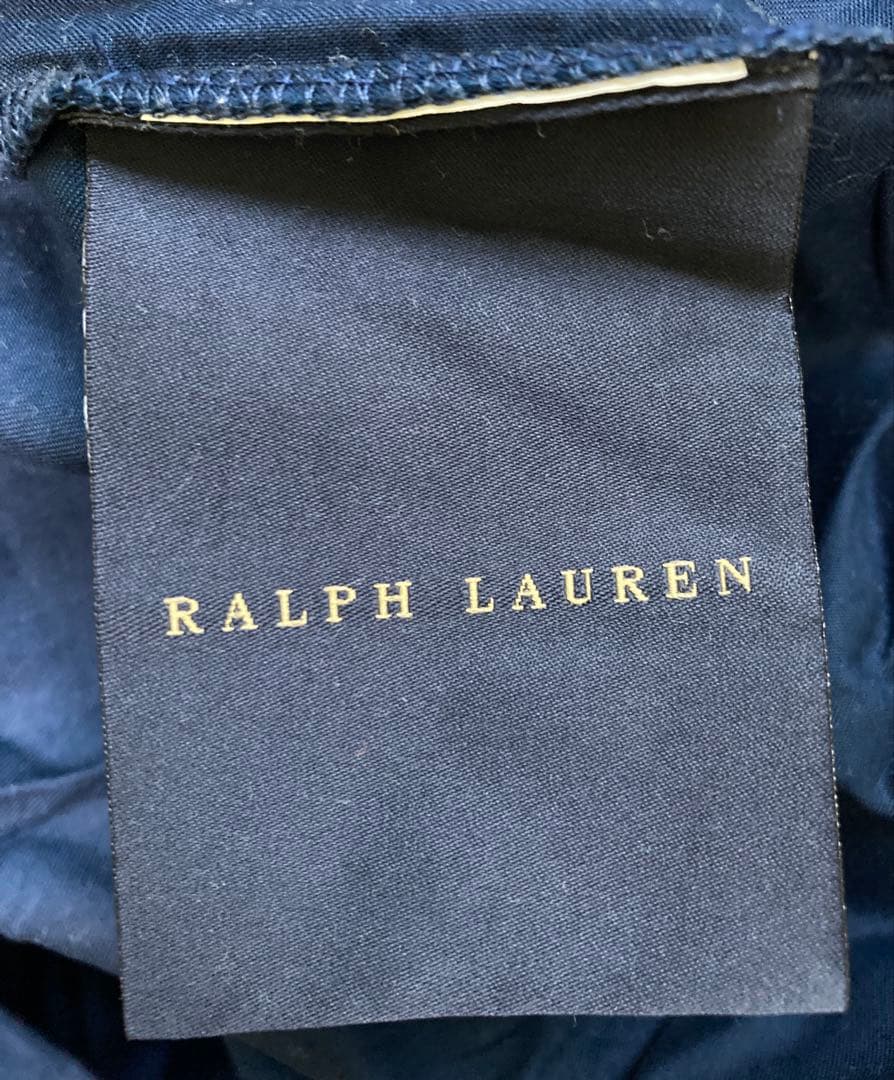 ラルフローレン ホーム ボックスシーツ ダブルサイズ ネイビー 美品
