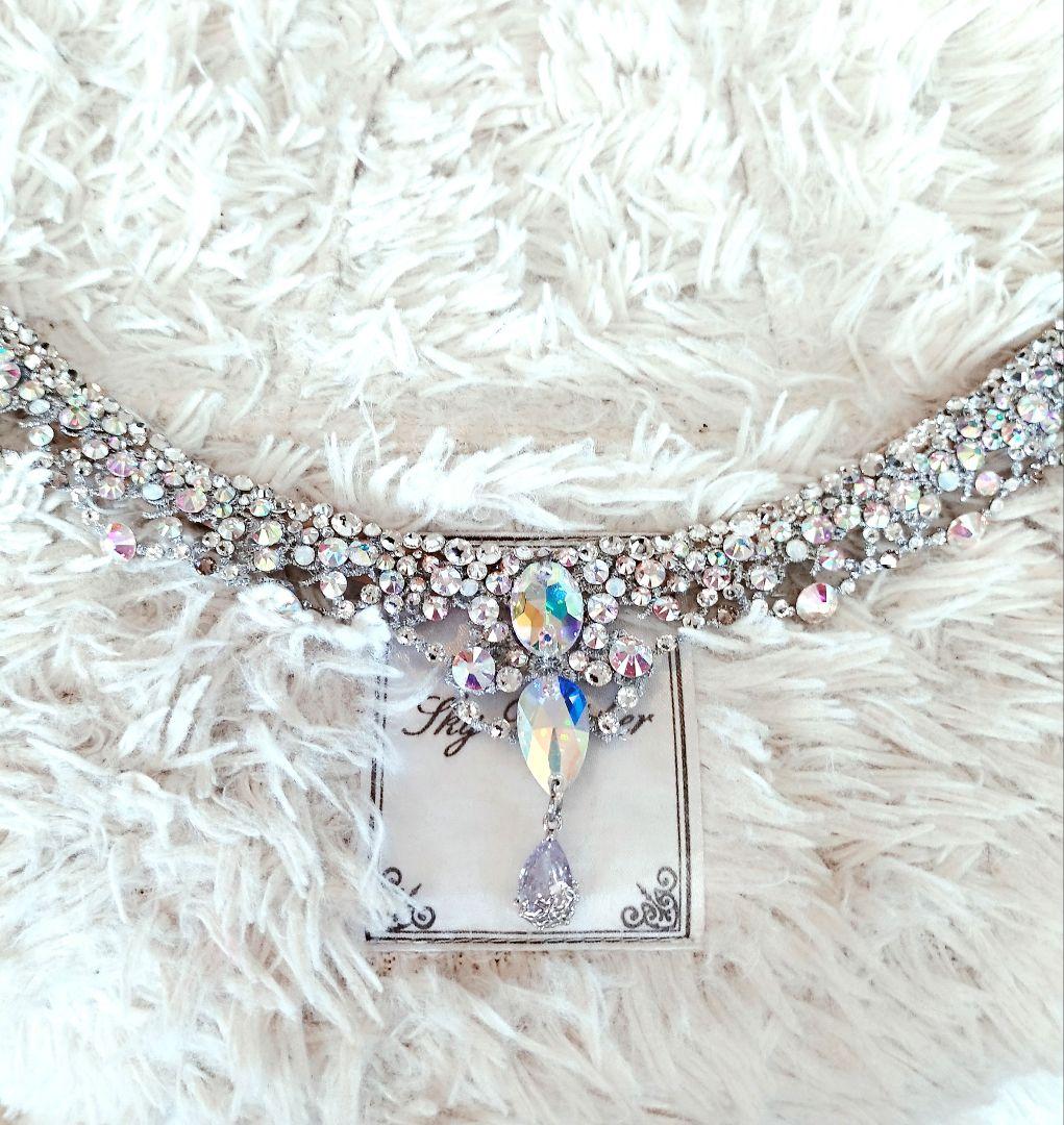 サヤです^_^様　シルバーのレースが美しいネックレス　社交ダンス　イヤリング