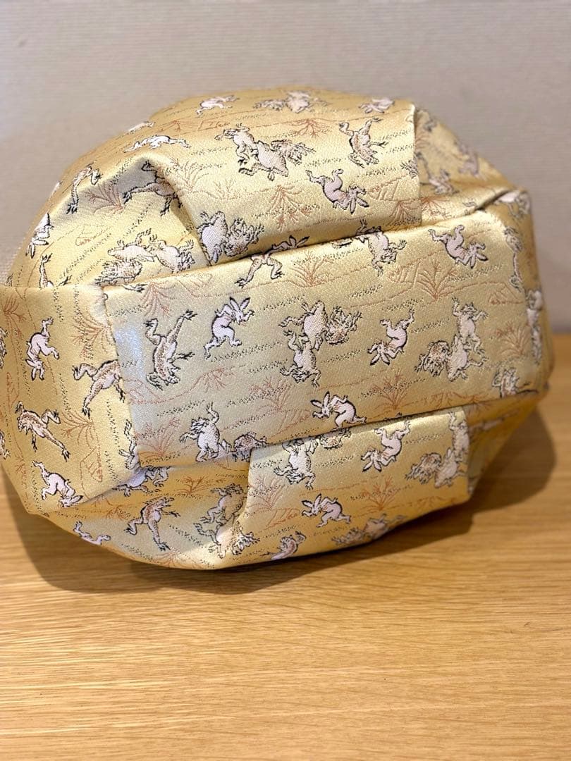 和装バック　着物バック　金蘭生地・鳥獣戯画（ゴールド）卒業入学結婚七五三お宮参り