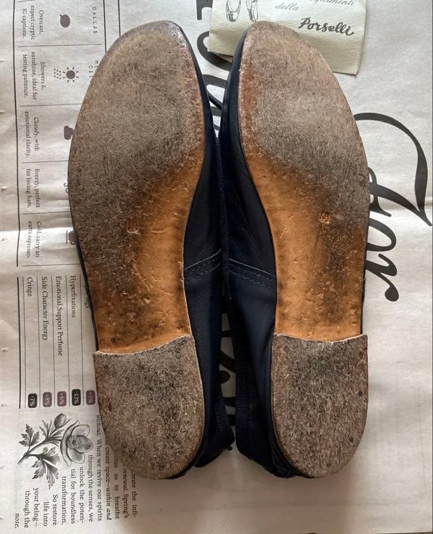 E. Porselli ネイビー バレエシューズ