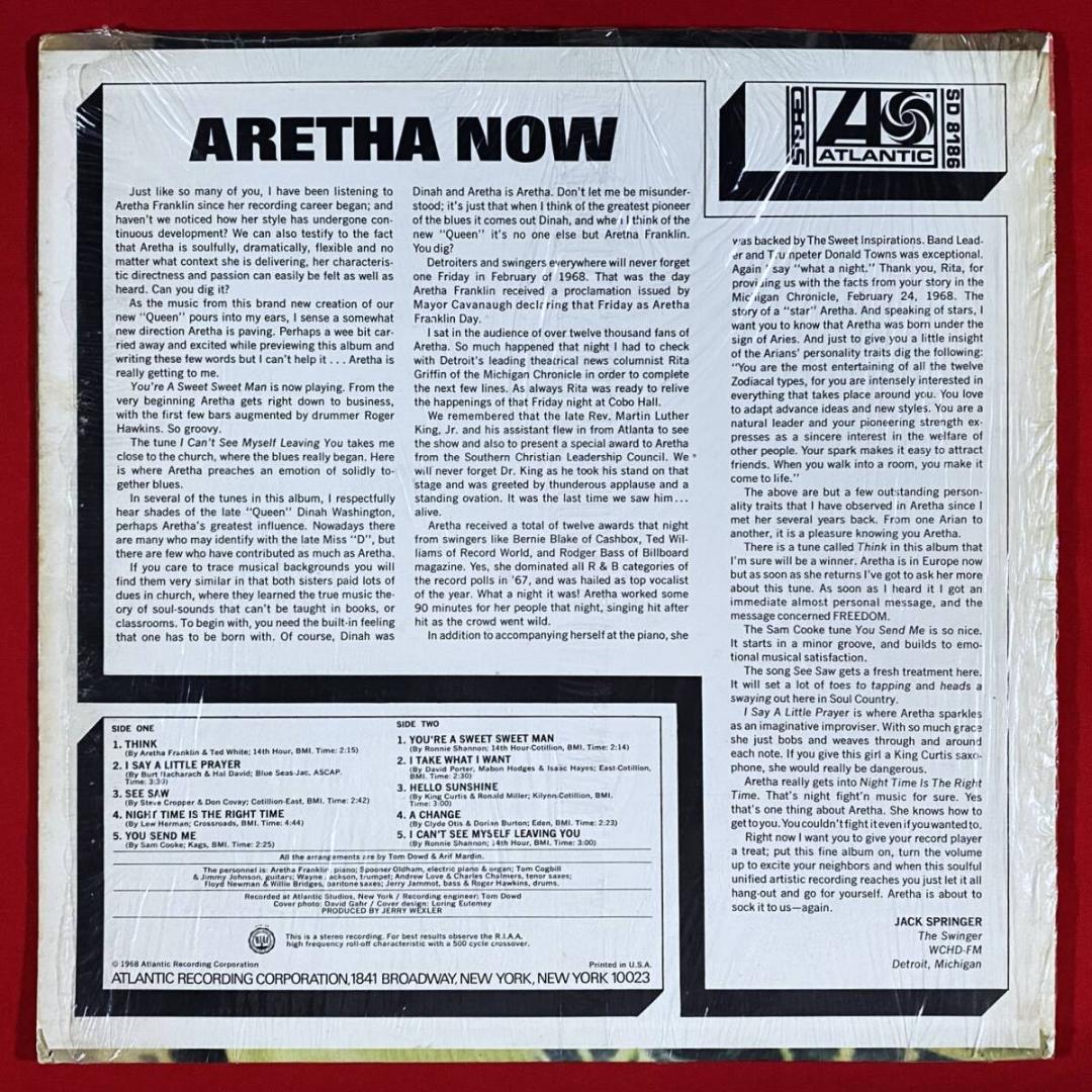 ★超絶完品！シュリンク残存、極美盤【USオリジナル/緑青ラベル】アレサ・ナウ