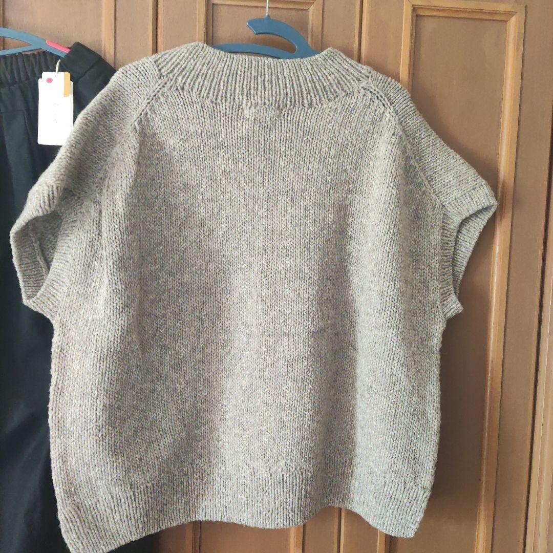 かぐれペルーニットワイドベスト コットンバックサテンコクーンスカート２点セット