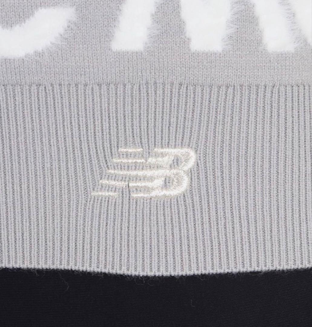 S ☆新品☆ ニューバランス タイプライターロゴ クルーネックニット　グレー