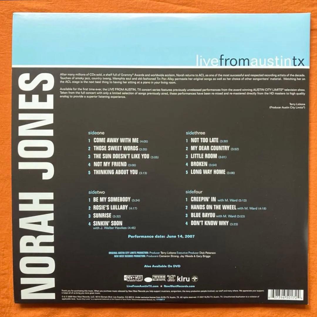 LP盤 NORAH JONES - LIVE FROM AUSTIN TEXAS