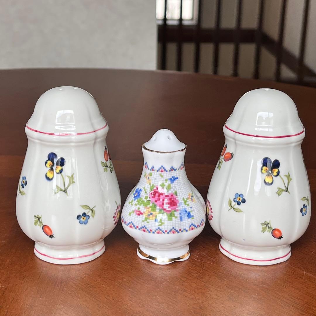 【レア美品】ビレロイ＆ボッホ★プチフルール★大きなソルト＆ペッパー