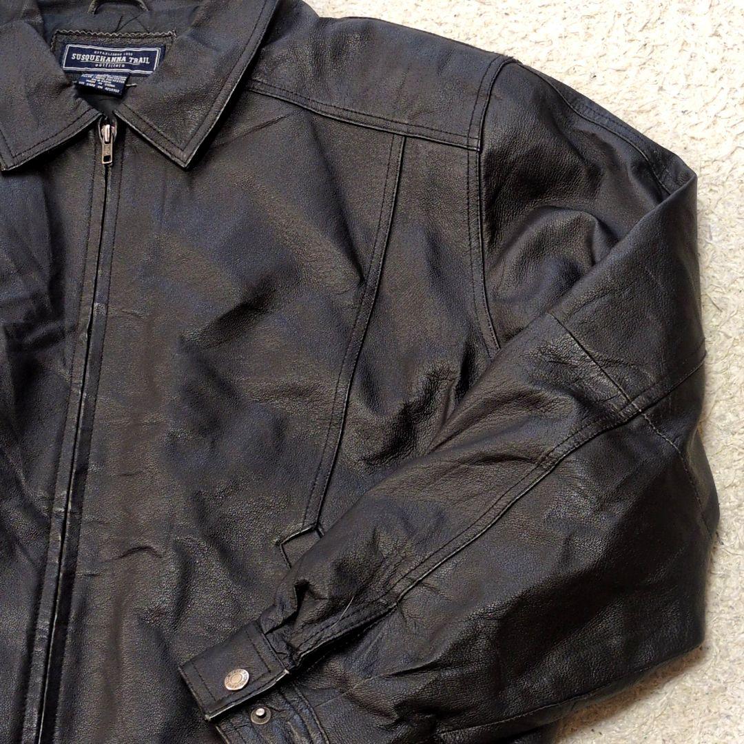2-51 90s古着SUSQUEHANNA TRAILレザージャケット黒