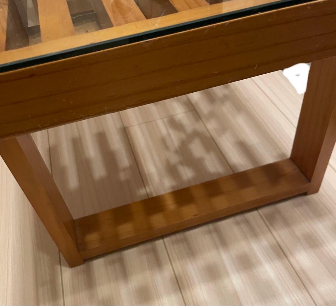 値下げしました)木製スラットデザインコーヒーテーブル