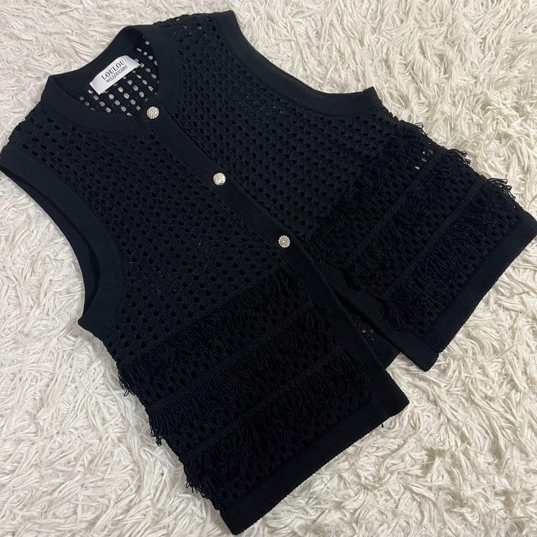 美品❣️LOULOU WILLOUGHBY フリンジクロッシェジレ　アルアバイル