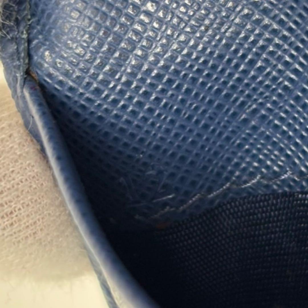 美品　PRADA プラダ　サフィアーノレザー　6連キーケース ネイビー リボン