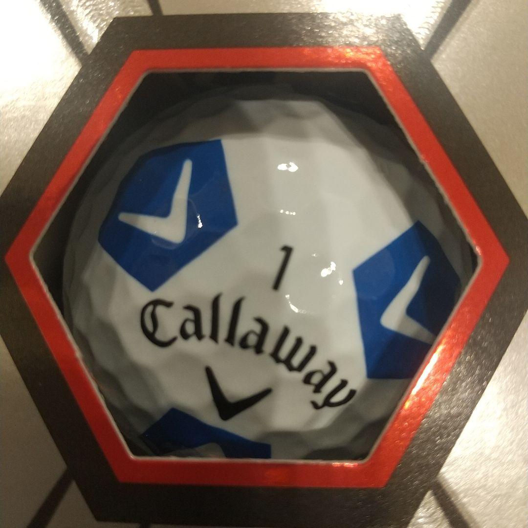 キャロウェイ ゴルフボール クロムソフトX サッカーボール柄青