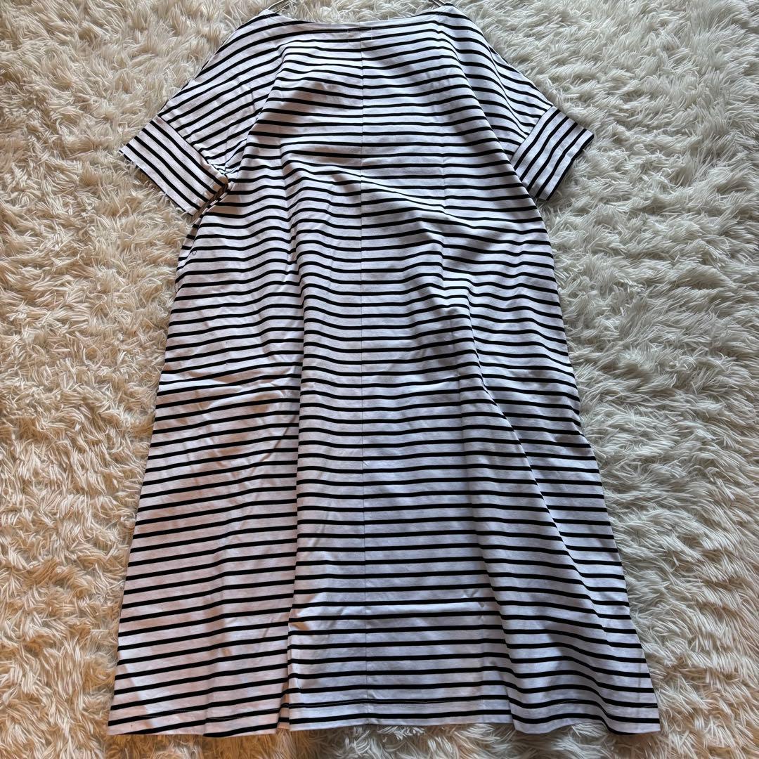 極美品 BEARDSLEY ビアズリー ボーダー フレア カットソー ワンピース