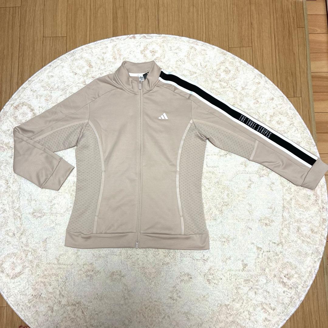 【新品★グレージュ】アディダスゴルフ セットアップ M 暖か保温モデル　裏起毛