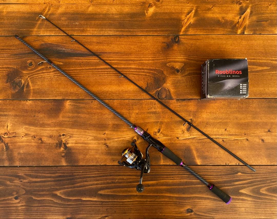 釣り竿セット　2ピースロッド　バスロッド　6ft スピニングロッド　カーボン製