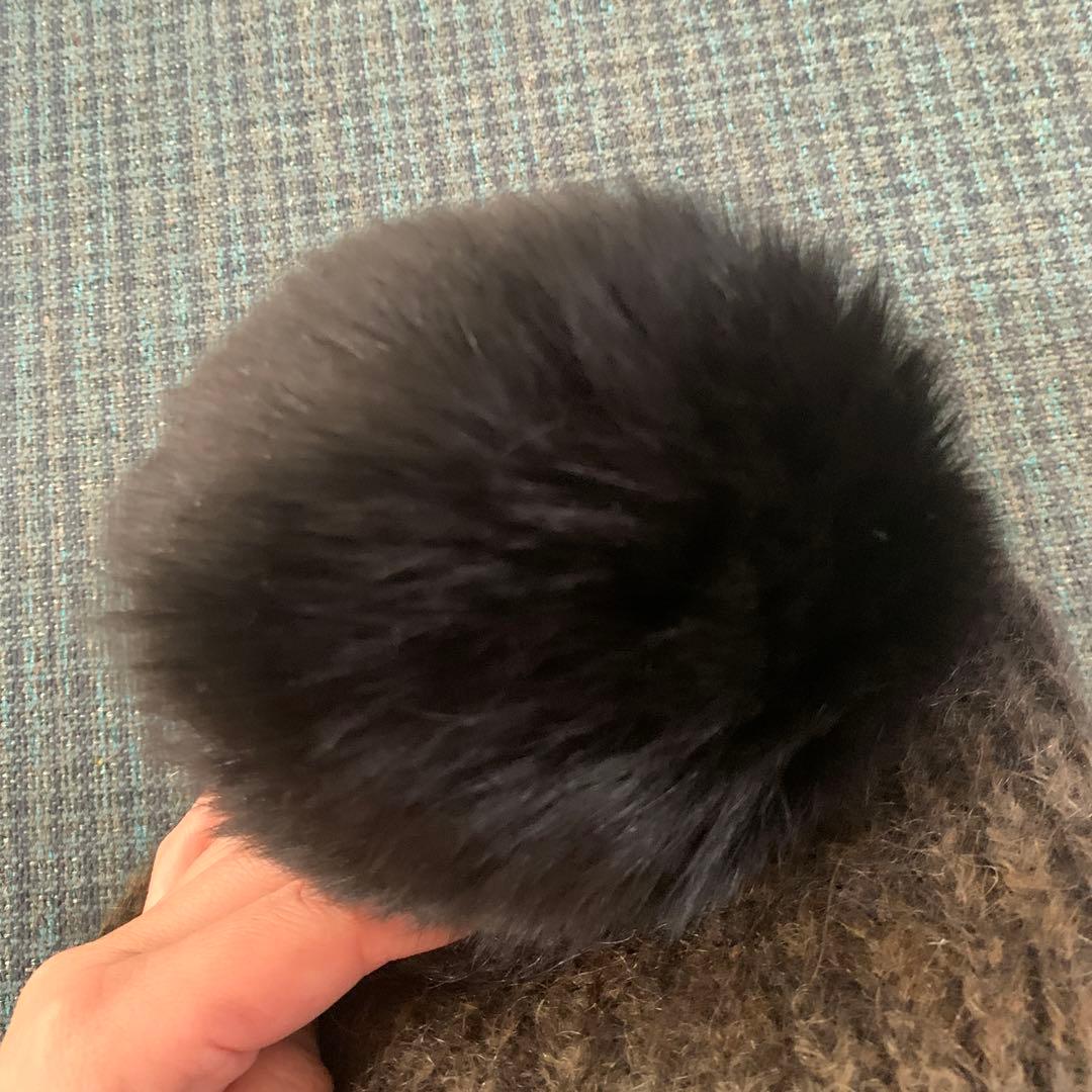 美品 カシラ CA4LA モヘア イタリア製 グラデーションボンボンニット帽