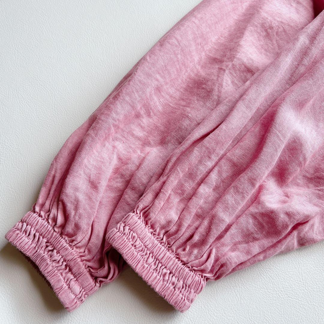 tumugu: ⿻ リネン キャンバス カフタンワンピース ピンク ナチュラル