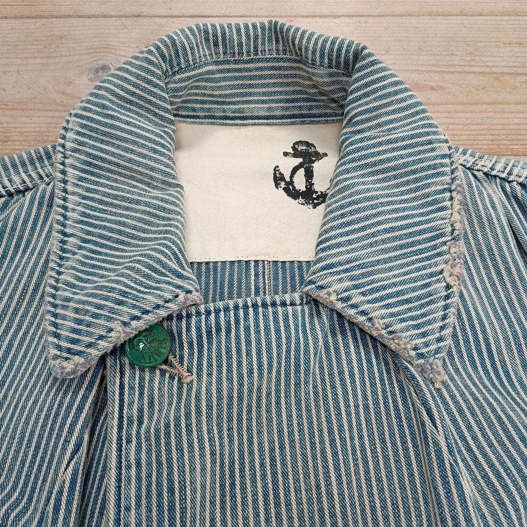 kapital キャピタル　10ozヒッコリー女の子Pコート（マリン加工）　美品