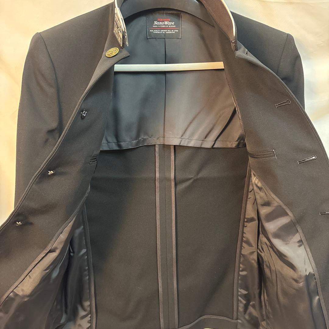 学ランNano Wave 形態安定 ディープブラック 学生服　ラウンドカラー