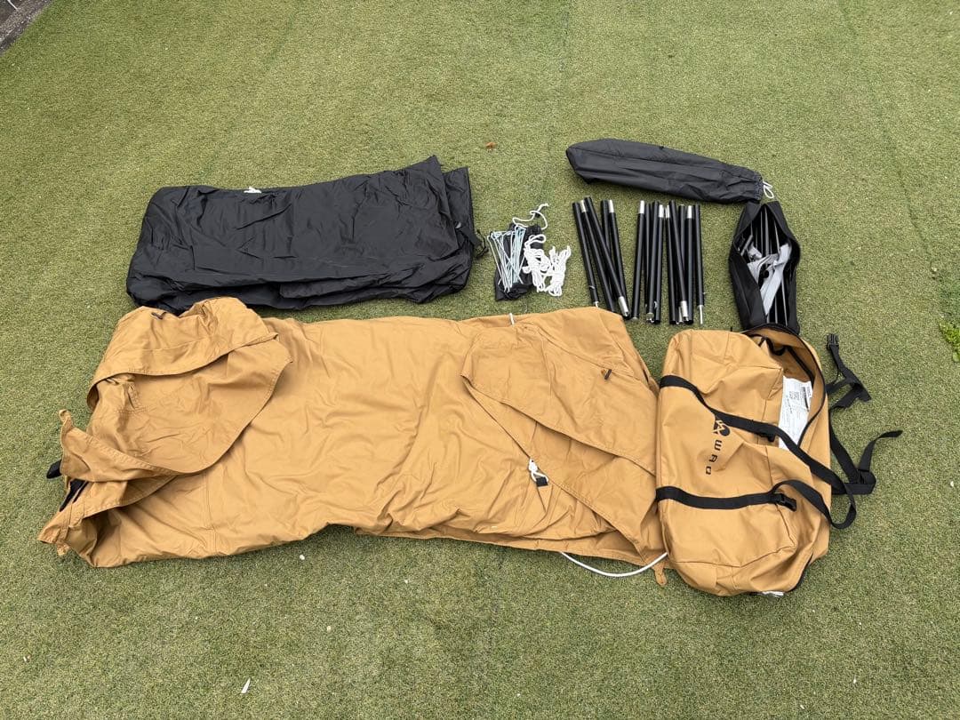 WAQ Alpha T/C　ソロ用ティピテント（他社製二股ポール付き）