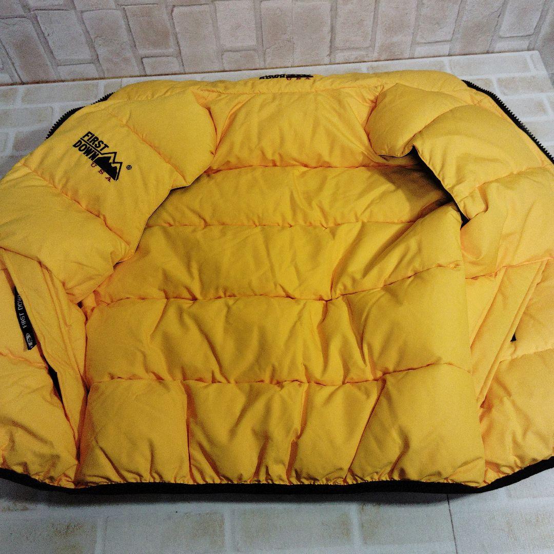 ファーストダウン　ダウンベスト　黒　イエロー　リバーシブル