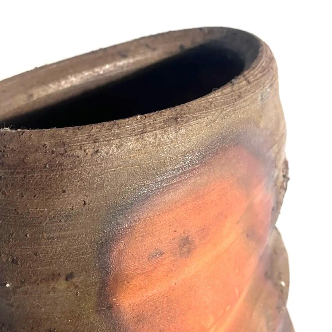 備前窯変花入　備前焼　人間国宝　花器　花生け　花瓶　名工