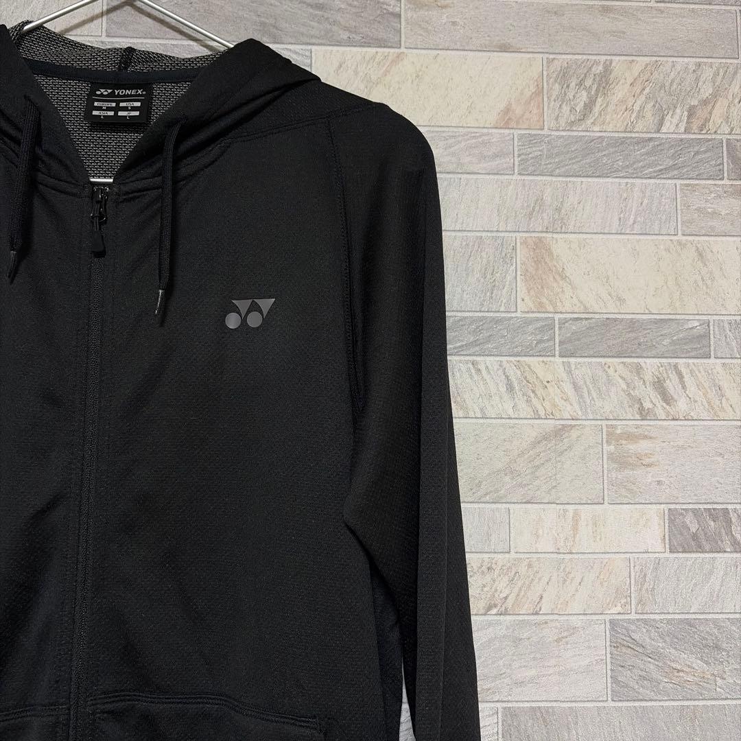 YONEX スウェットパーカー ヒートカプセルトリプル ジップアップ 黒 L