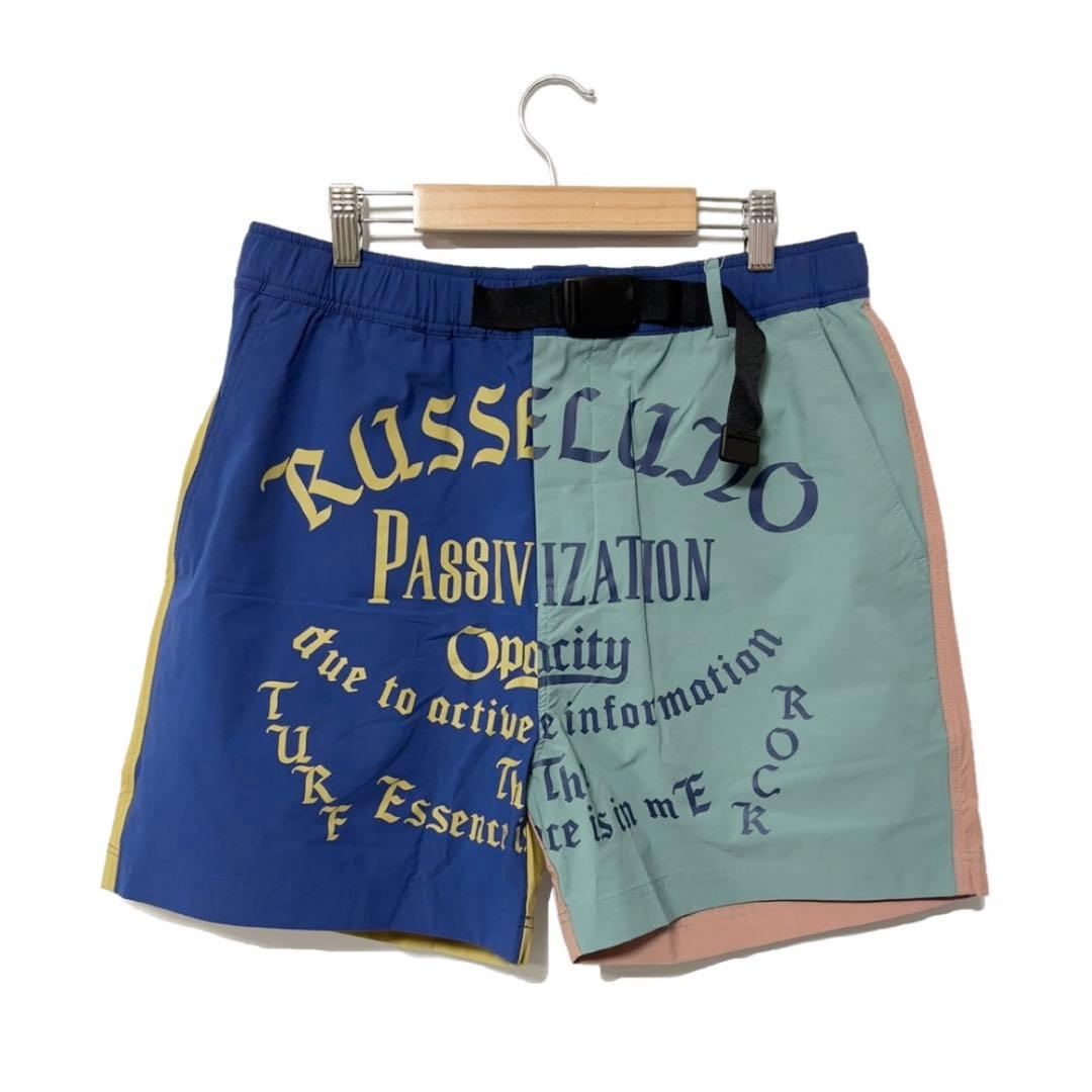 新品 ラッセルノ ゴルフ 2Way ボードショーツ マルチカラー ネイビー L