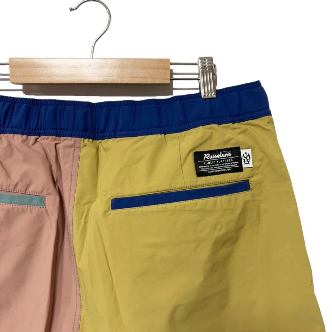 新品 ラッセルノ ゴルフ 2Way ボードショーツ マルチカラー ネイビー L