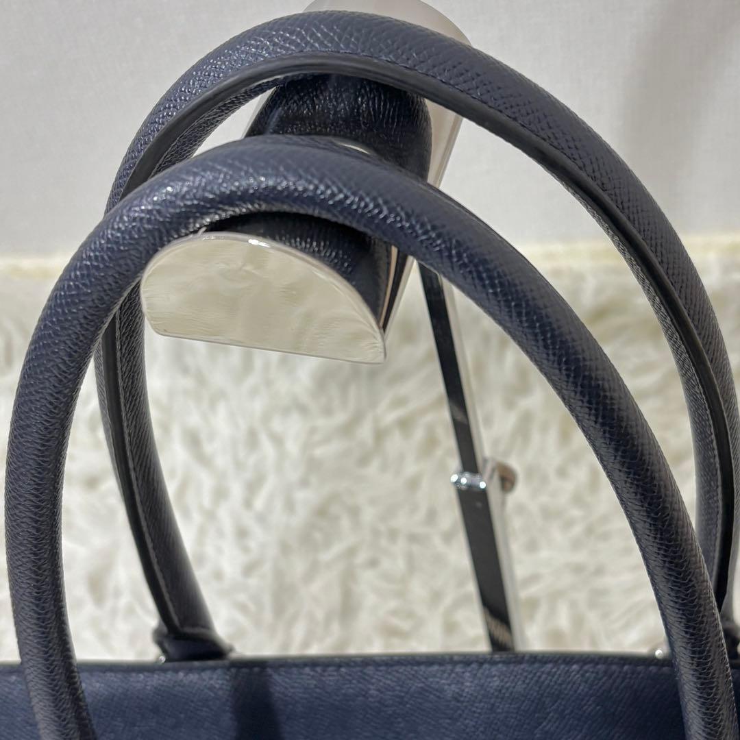 【美品】 COACH ベケット サファイアーノレザー トートバッグ ネイビー