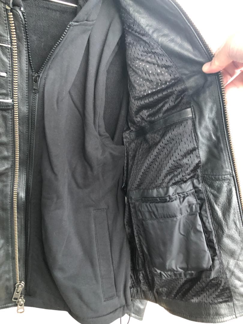 新品 Harley-Davidson フード付きライダースレザージャケット L