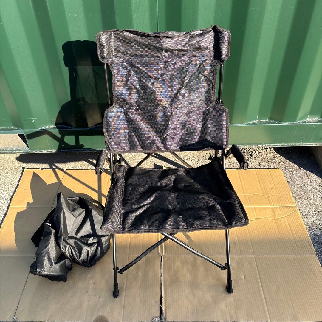 4脚セット　LOGOS ラグジュアリーチェア　ブラックメッシュ　折りたたみチェア