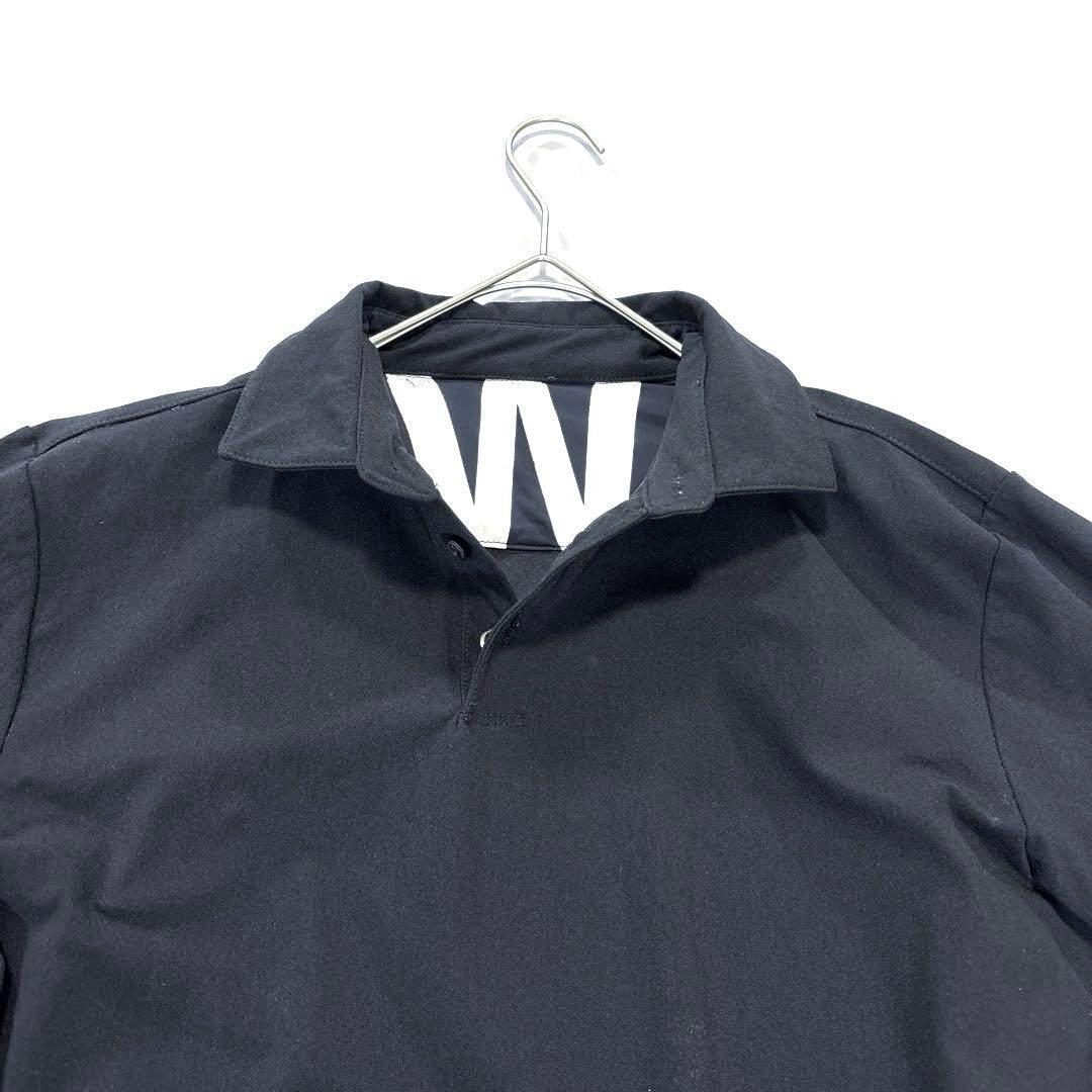 TFW49 半袖ポロシャツ　M　ブラック　ゴルフ　カモフラ　内側にビッグロゴ