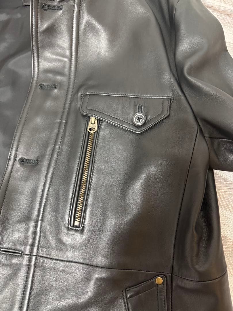 CUIR STUDIO ブラックレザージャケット blackmeans製造工場製