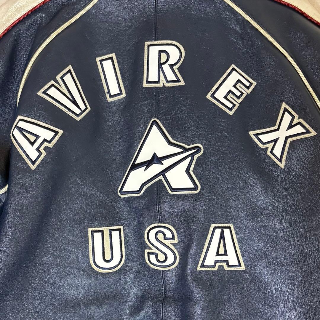 【羊革✨90s】アヴィレックス　レザージャケット/レザースタジャン/ヴィンテージ