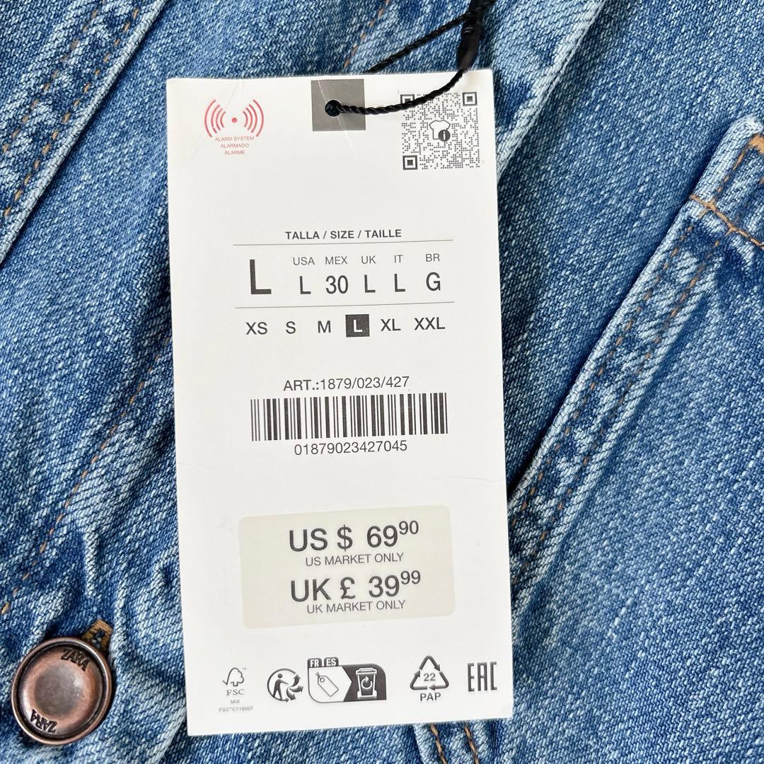 ✨新品タグ付き✨ZARA デニムロングワンピース マキシ丈 大きいサイズ L