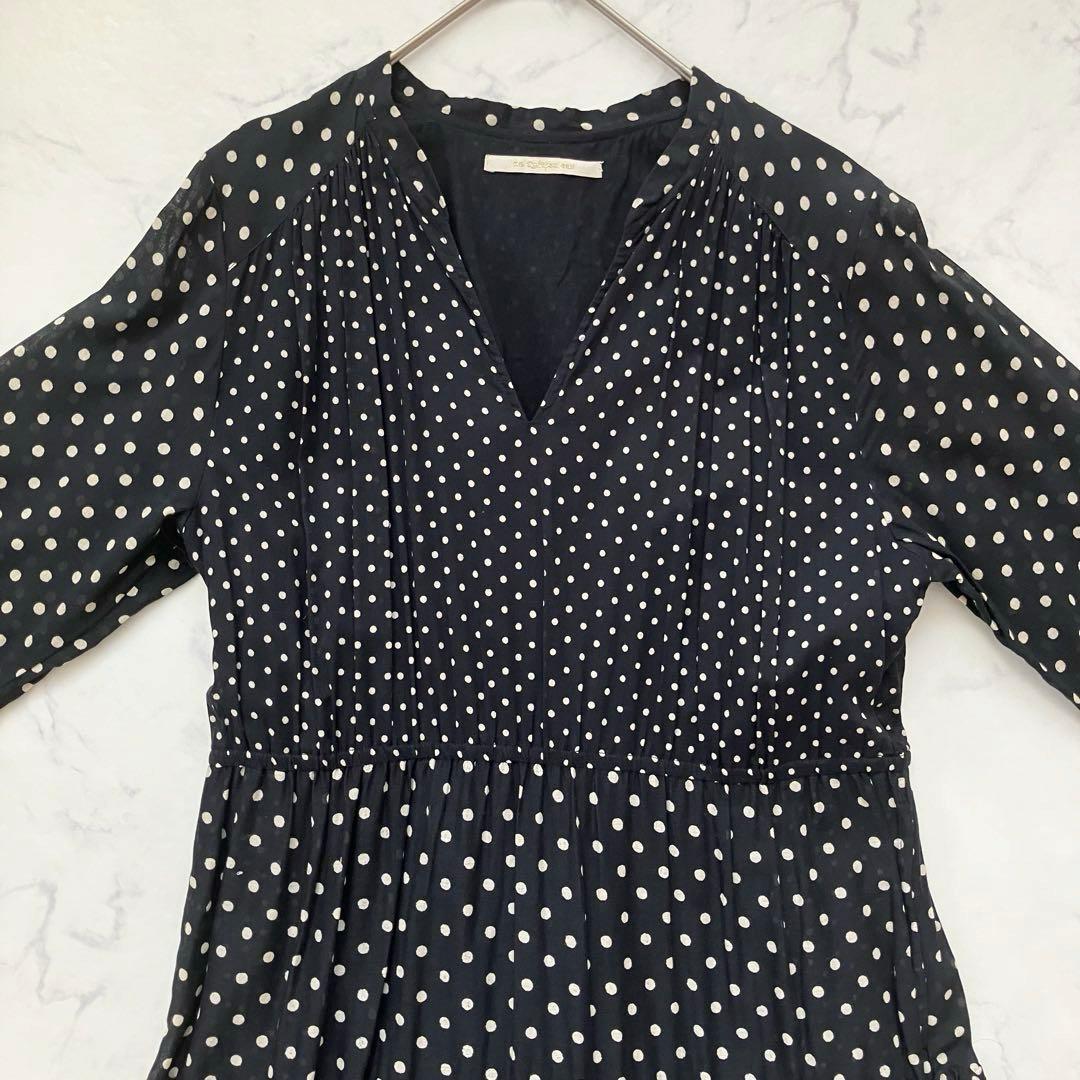 美品✨ ヌキテパ　IENA別注　ドット　ティアードワンピース　ギャザー　コットン