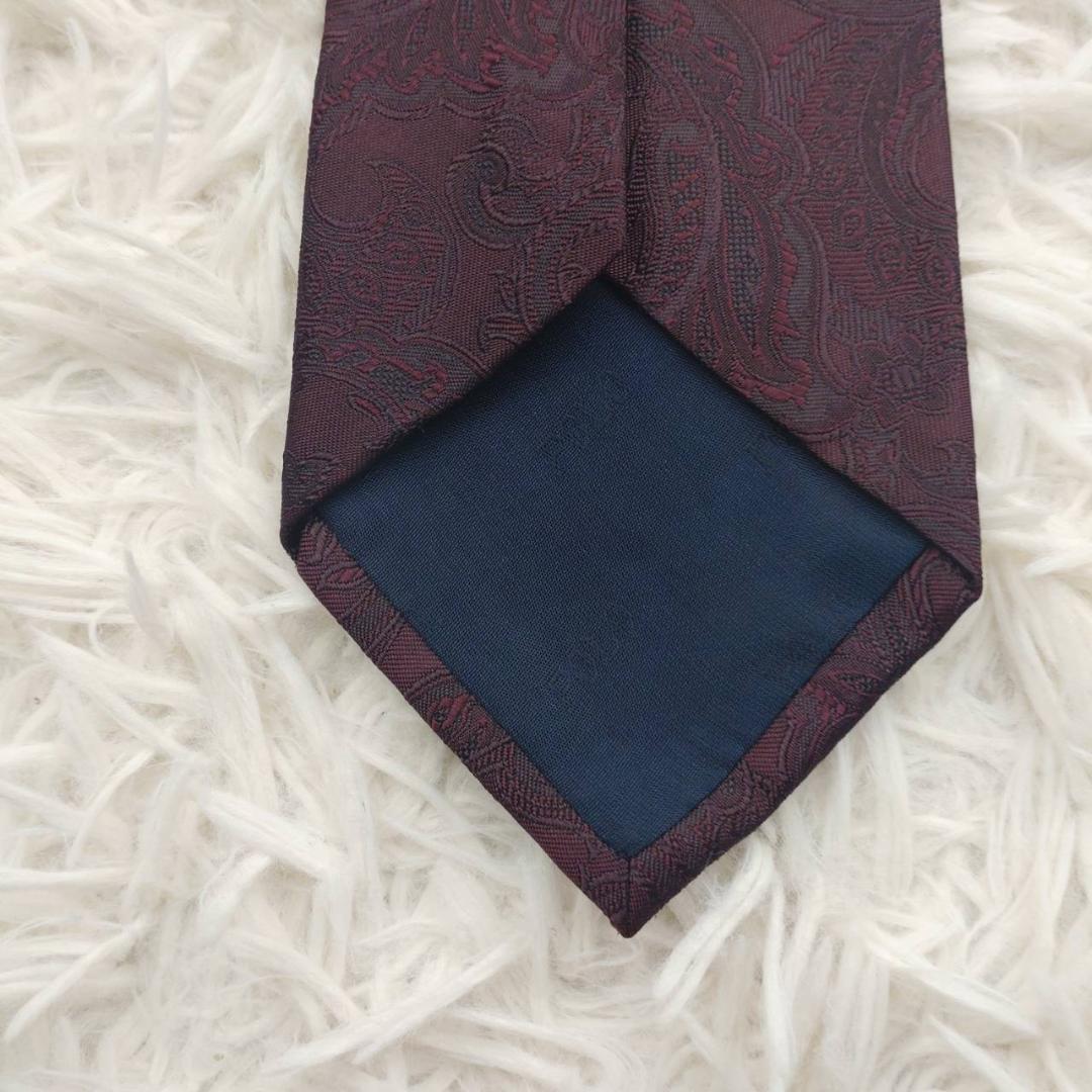 ポロ 高級シルクネクタイ ペイズリー柄 ボルドー