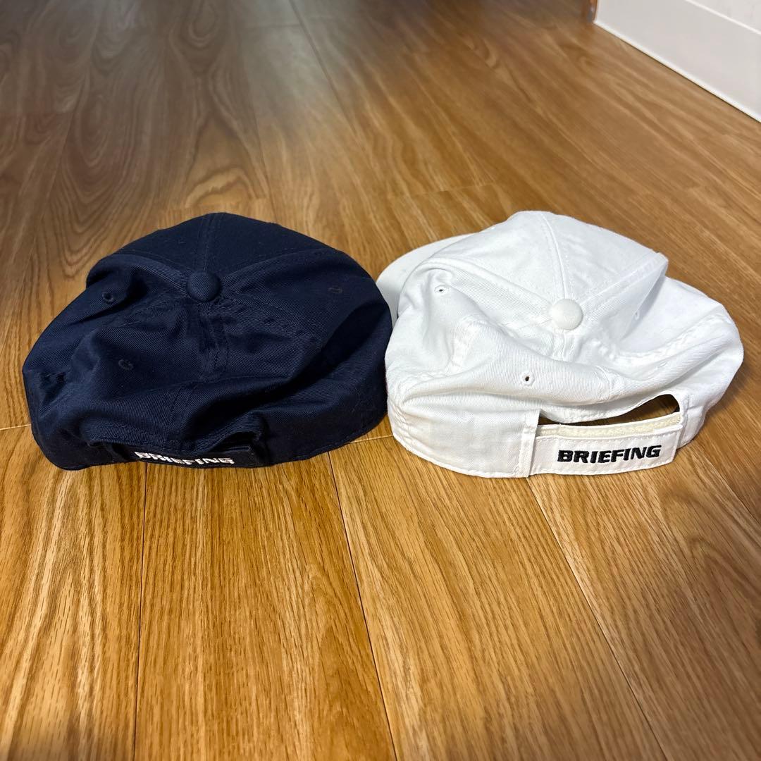 BRIEFING キャップ フラット ホワイト ネイビー BRG251M98