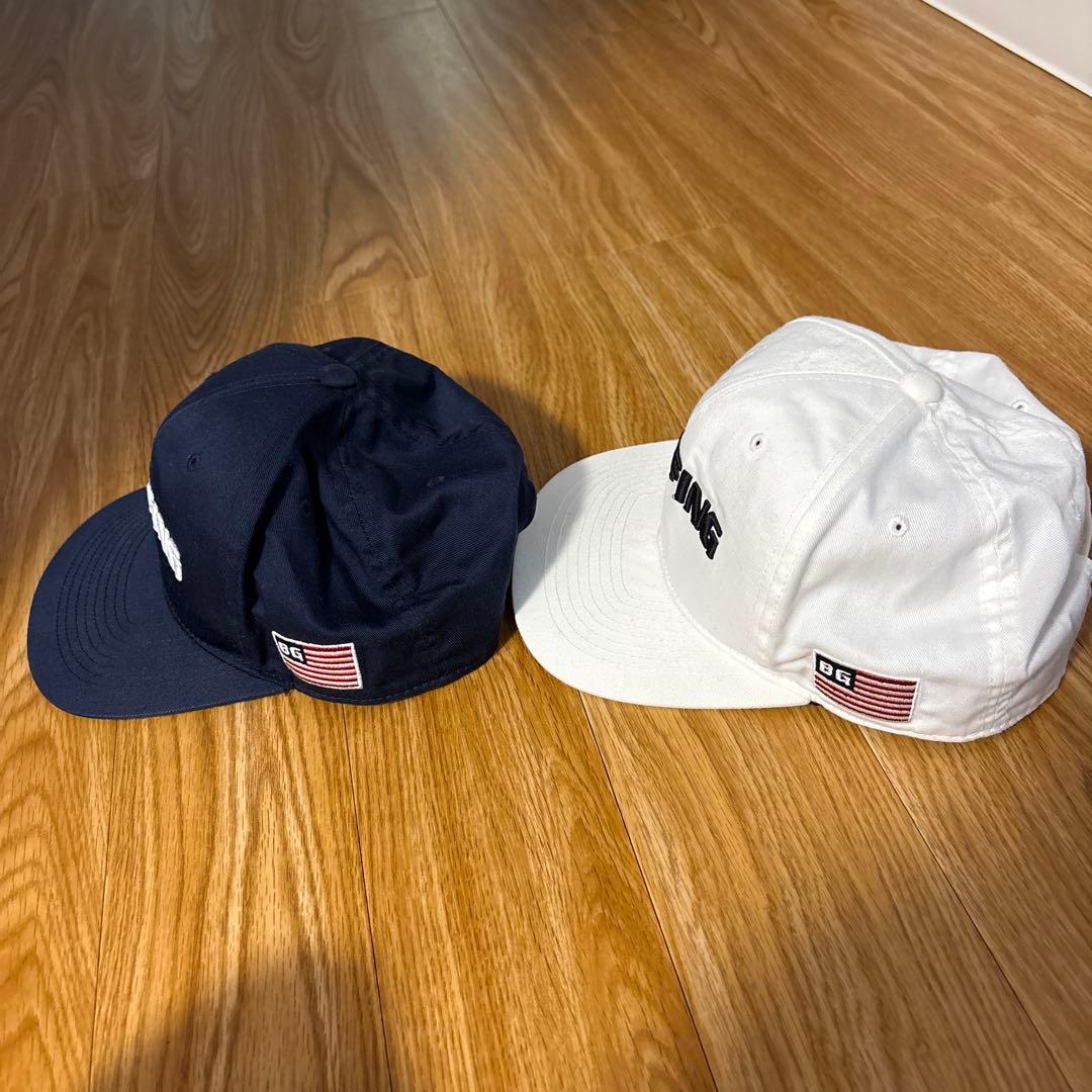 BRIEFING キャップ フラット ホワイト ネイビー BRG251M98