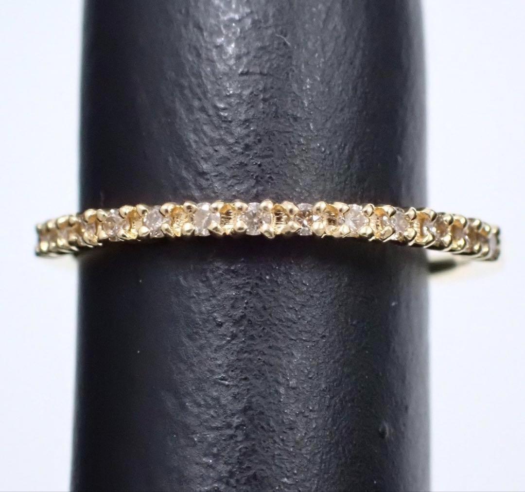 agete ハーフエタニティリング 7号 K18 ダイヤモンド 指輪 アガット