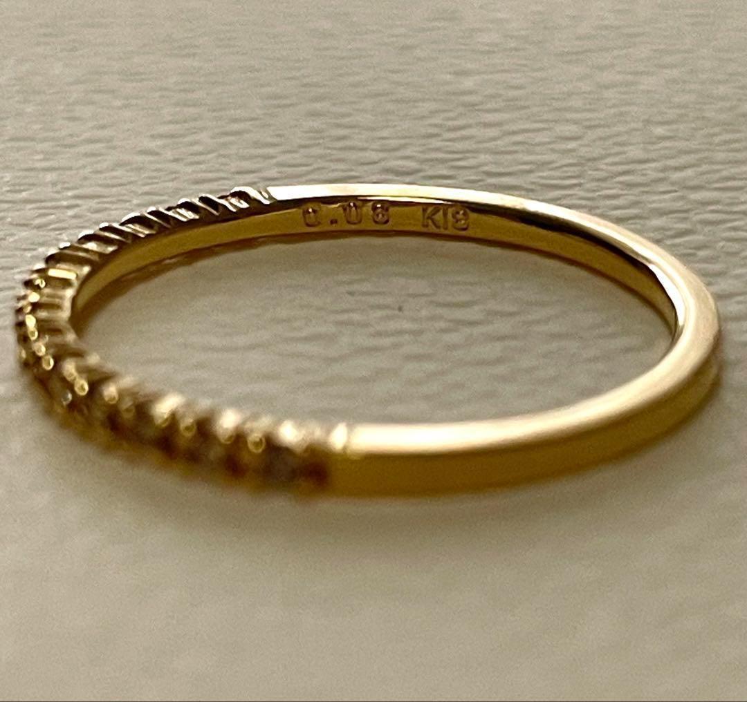 agete ハーフエタニティリング 7号 K18 ダイヤモンド 指輪 アガット