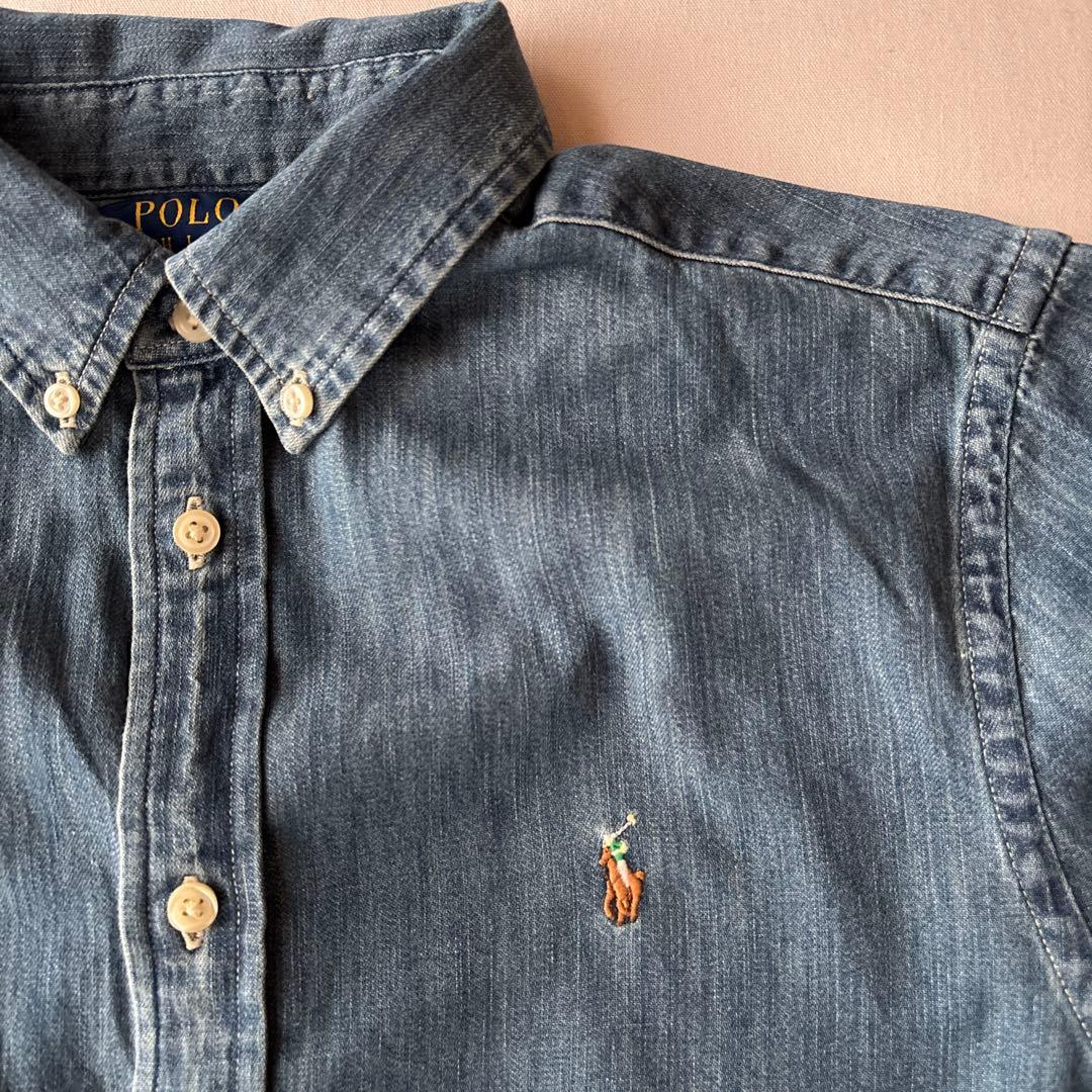B3新品Polo Ralph Laurenシャンブレーシャツ長袖デニム(M)