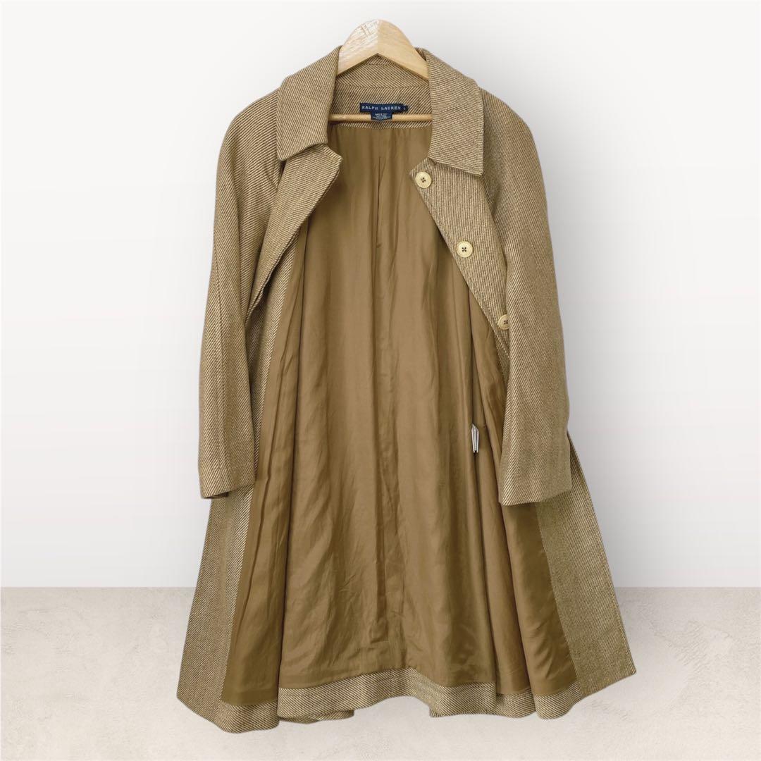 ITALY製　RALPH LAUREN リネン　麻　ステンカラーコート　 L