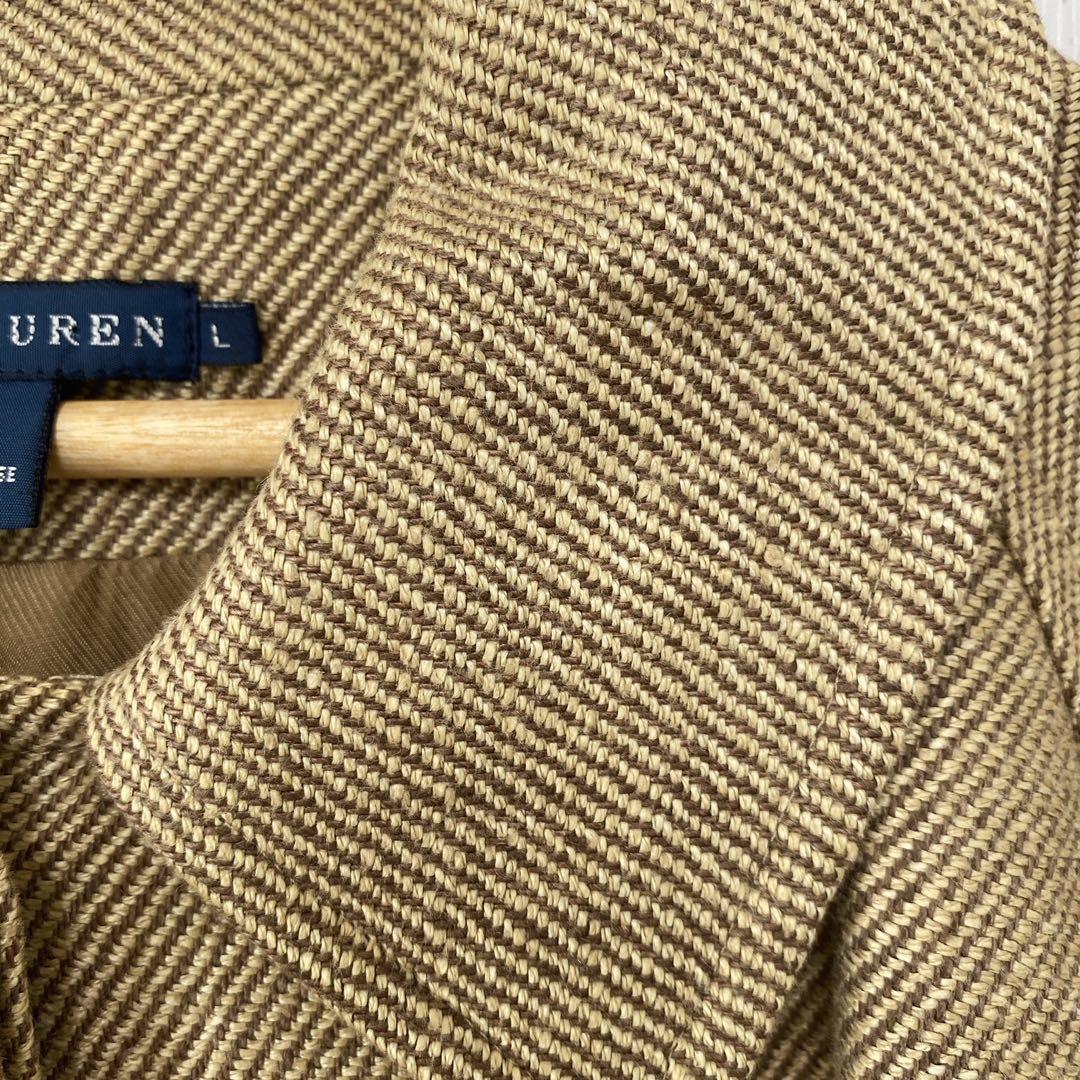 ITALY製　RALPH LAUREN リネン　麻　ステンカラーコート　 L