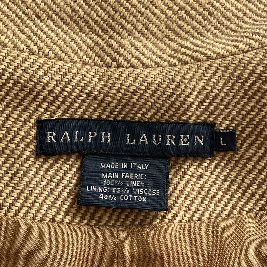 ITALY製　RALPH LAUREN リネン　麻　ステンカラーコート　 L