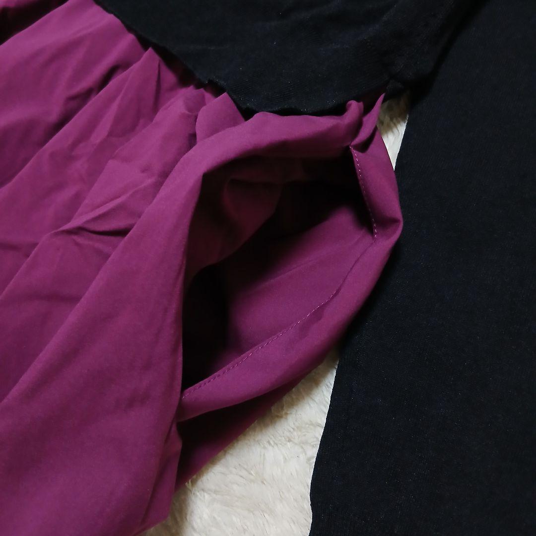 【未使用/タグ付】組曲 KUMIKYOKU ニットソー切替ドッキングワンピース