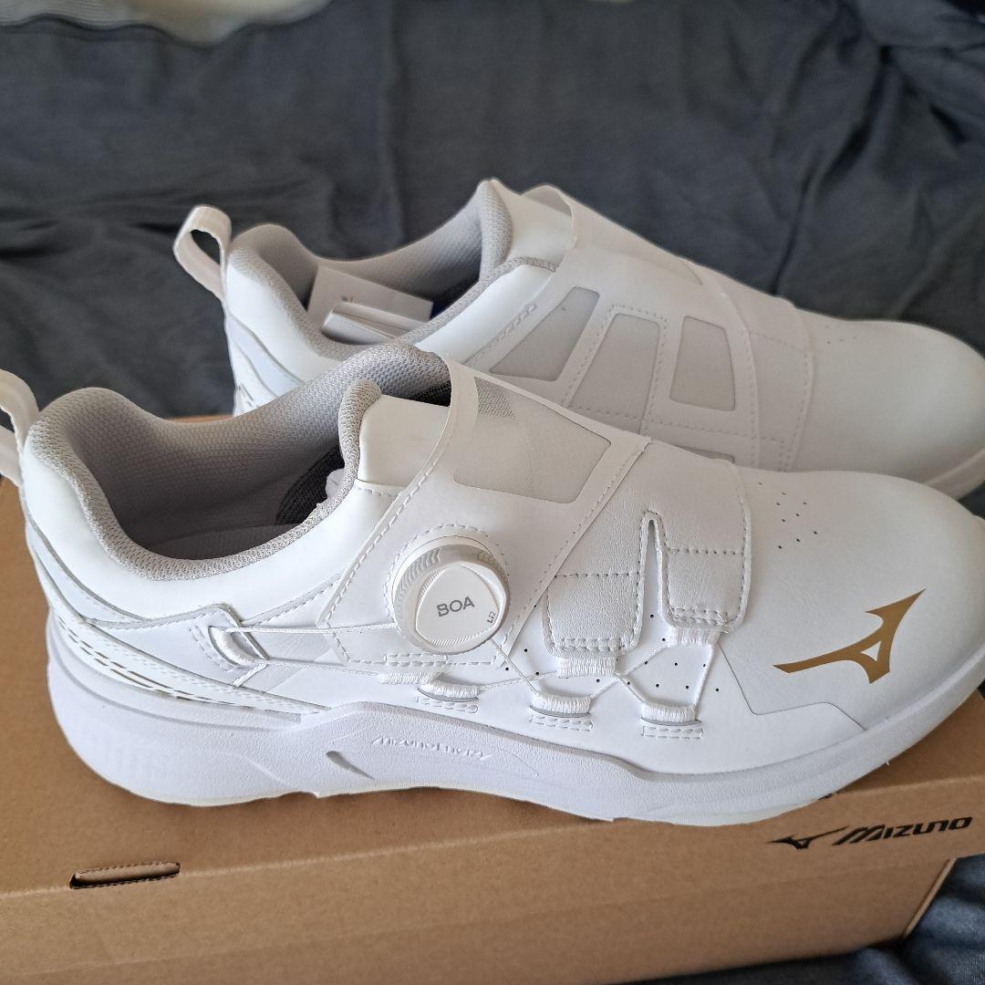 Mizuno ゴルフシューズ BOAフィット ホワイト　3E