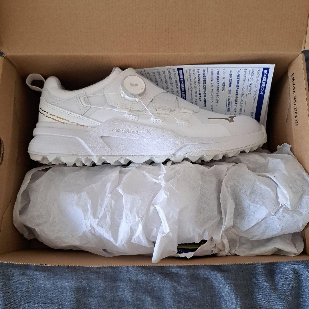Mizuno ゴルフシューズ BOAフィット ホワイト　3E