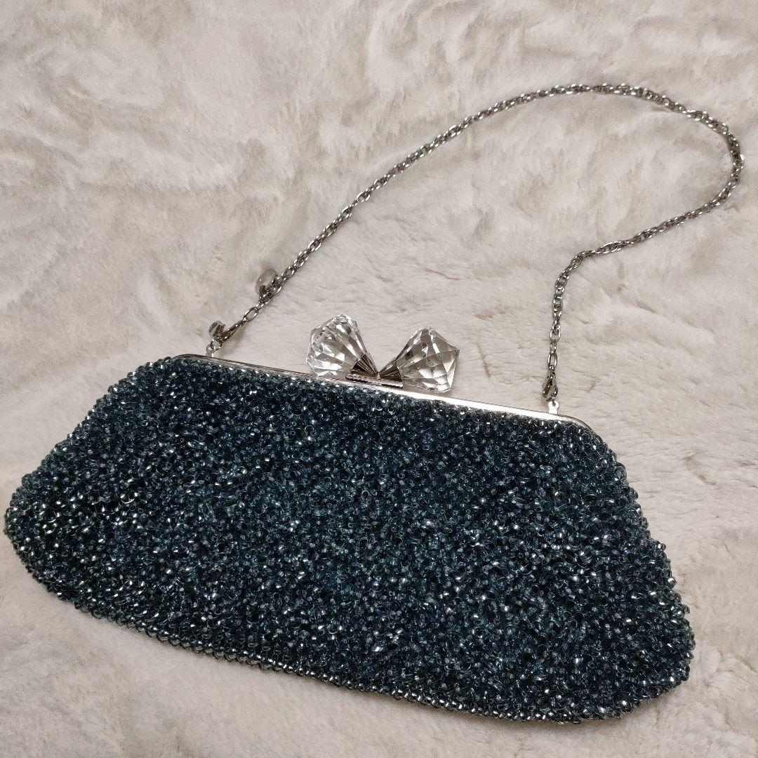 極美品✨️アンテプリマ　パーティーバッグ　クラッチバッグ　チェーン　ブルー