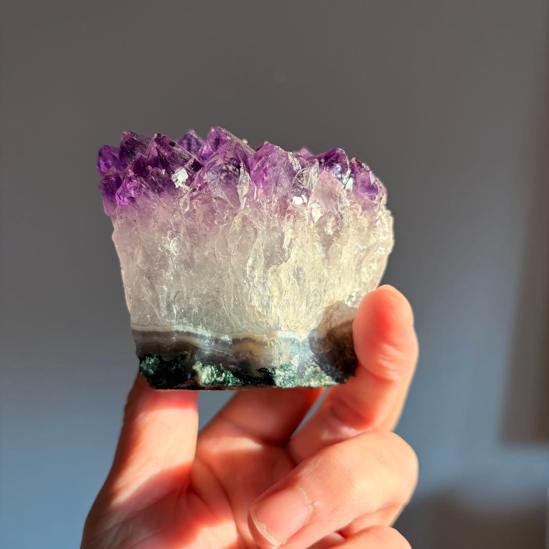 【極美品】ブラジル産 アメジスト クラスター 338g 原石 天然石